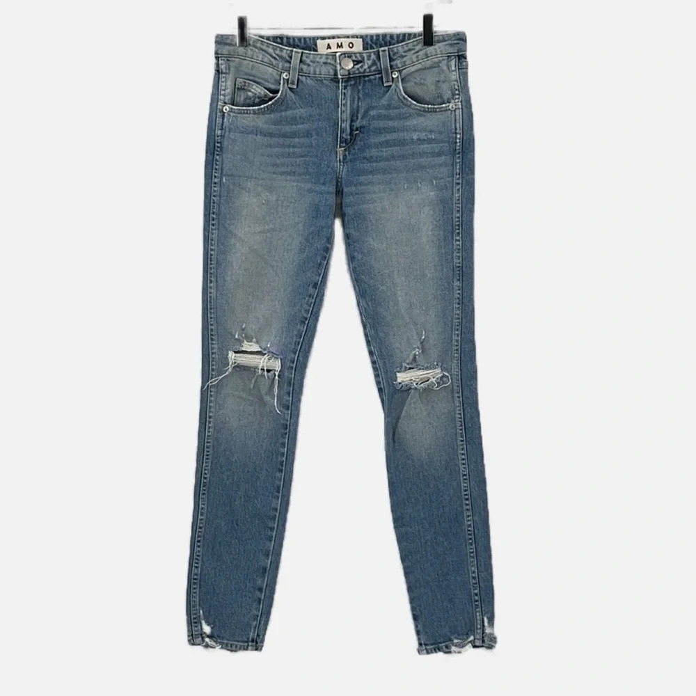 AMO Stix Skinny Distressed Jeans in Soulmate Destroy - Size 28 - Picture 3 of 10